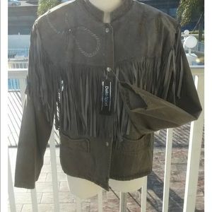 Della sport NWT loehmann fringe jacket L hippie